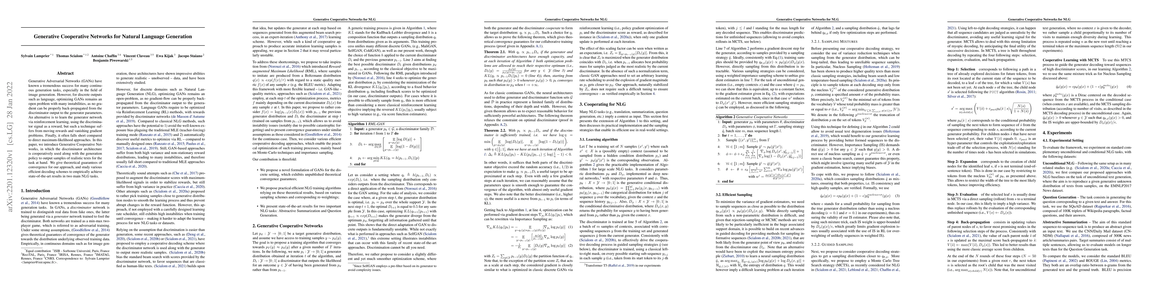 Thumbnail for Generative Cooperative Networks for Natural Language Generation