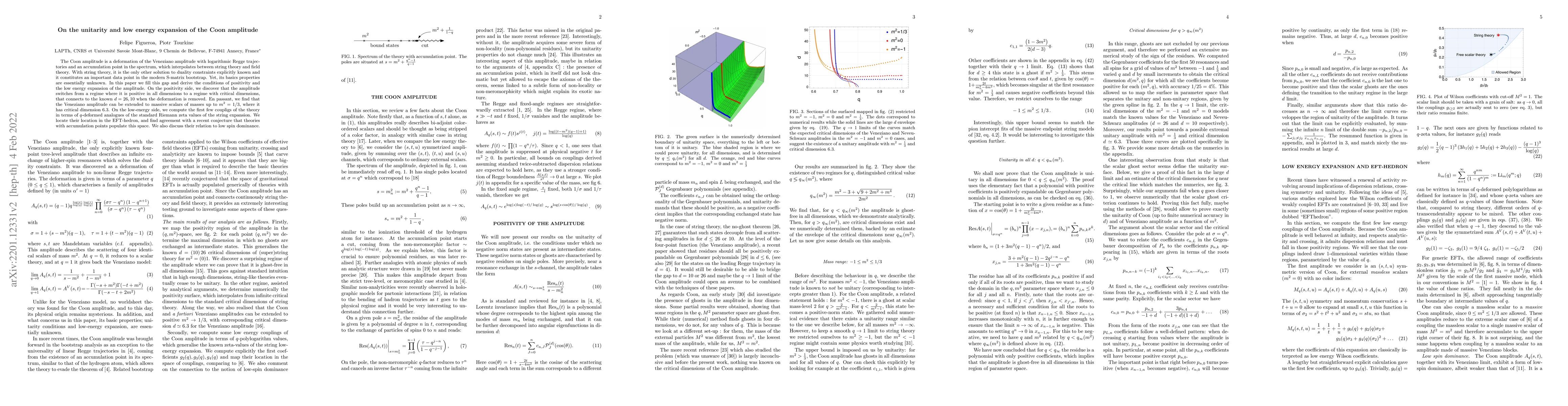 Thumbnail for On the unitarity and low energy expansion of the Coon amplitude