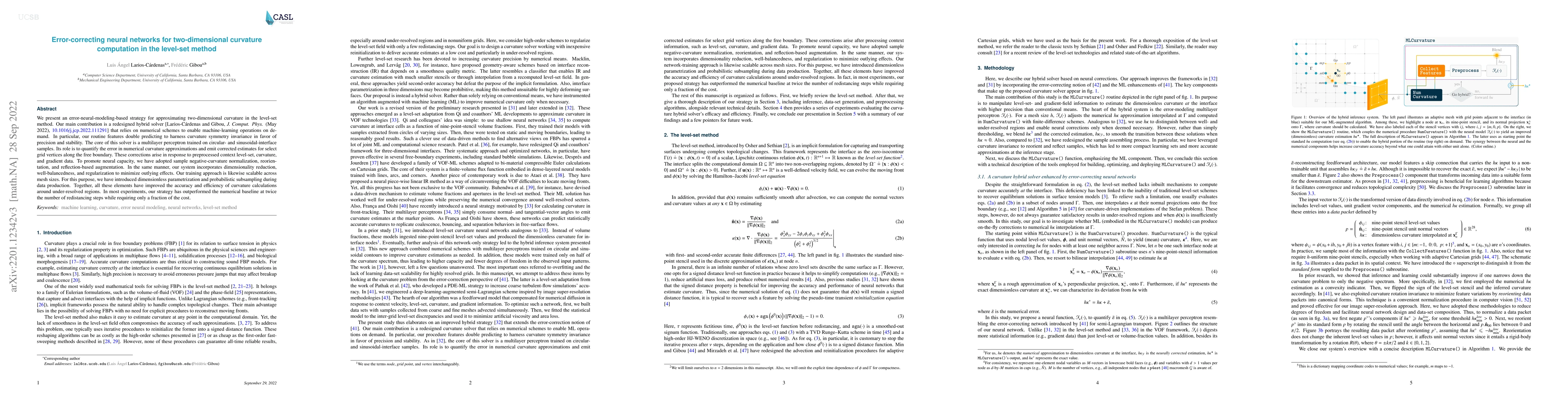 Thumbnail for Error-Correcting Neural Networks for Two-Dimensional Curvature
  Computation in the Level-Set Method