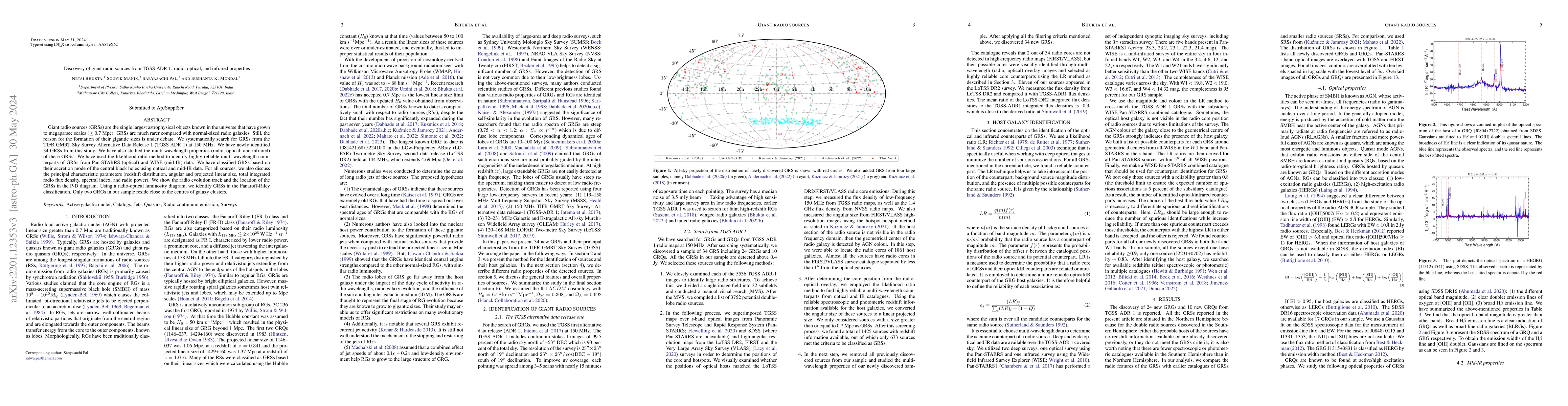 Thumbnail for Discovery of giant radio sources from TGSS ADR 1: radio, optical, and
  infrared properties