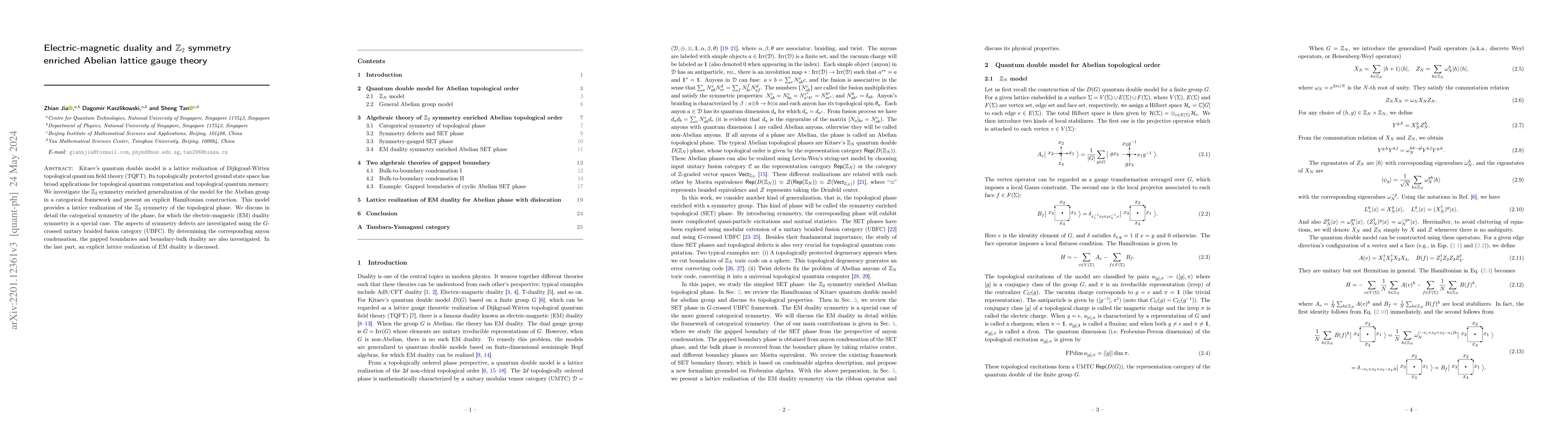 Thumbnail for Electric-magnetic duality and $\mathbb{Z}_2$ symmetry enriched Abelian
  lattice gauge theory