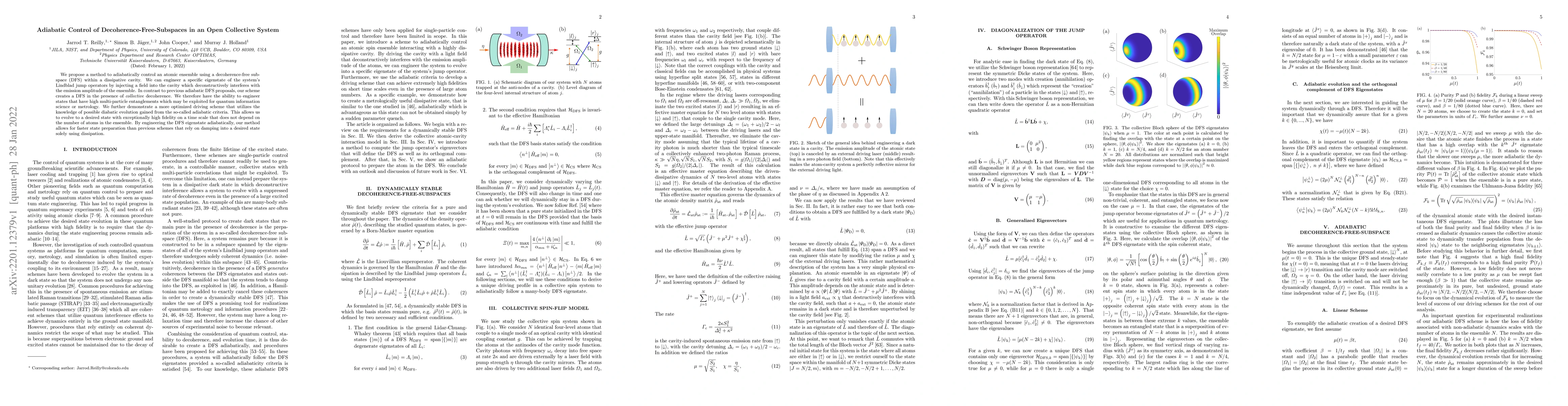 Thumbnail for Adiabatic Control of Decoherence-Free-Subspaces in an Open Collective
  System