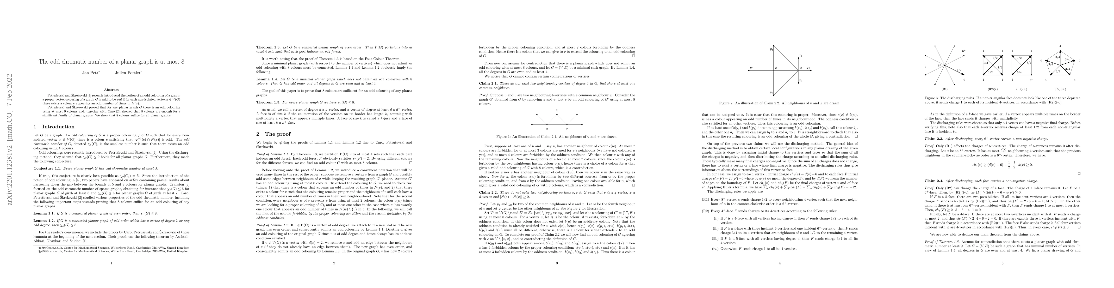 Thumbnail for The odd chromatic number of a planar graph is at most 8