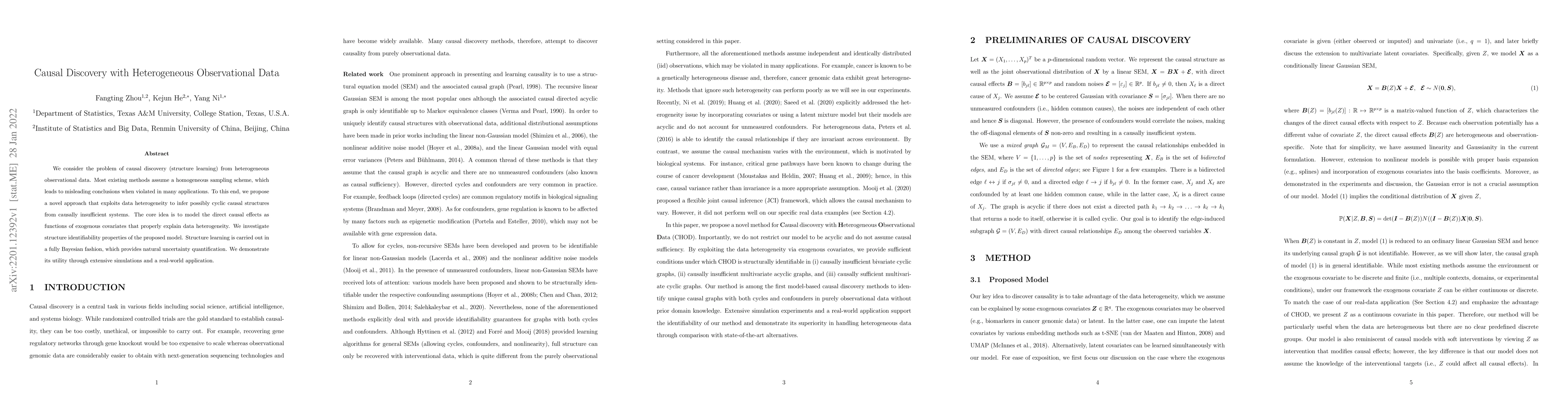 Thumbnail for Causal Discovery with Heterogeneous Observational Data
