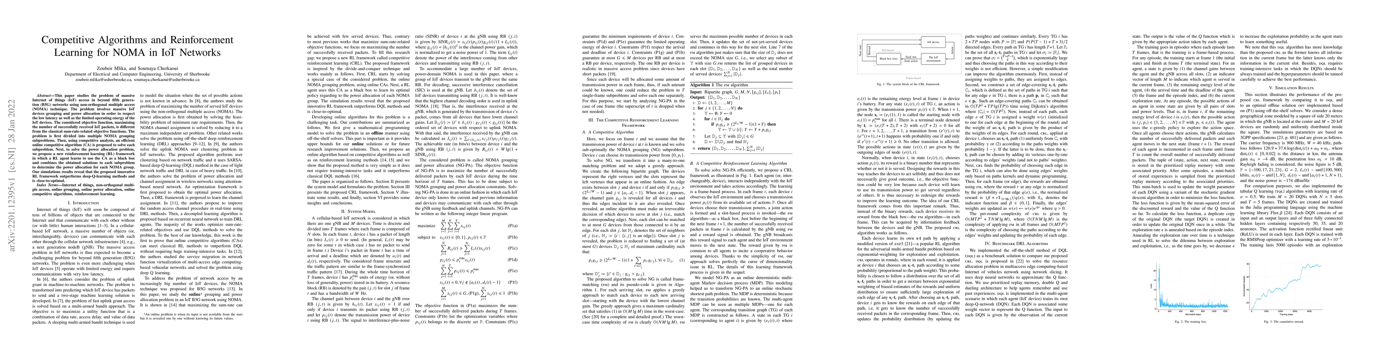 Thumbnail for Competitive Algorithms and Reinforcement Learning for NOMA in IoT
  Networks