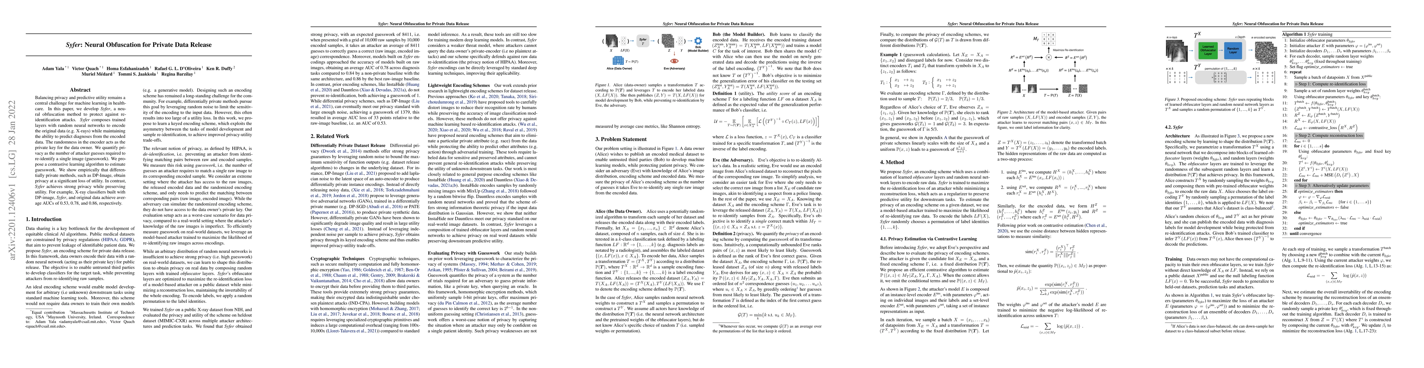 Thumbnail for Syfer: Neural Obfuscation for Private Data Release