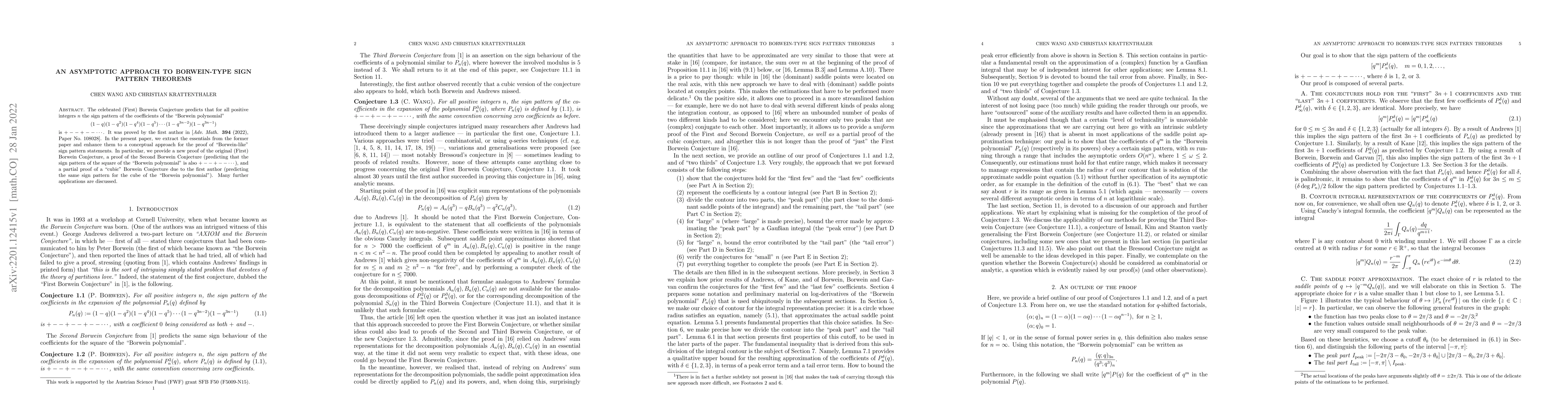 Thumbnail for An asymptotic approach to Borwein-type sign pattern theorems