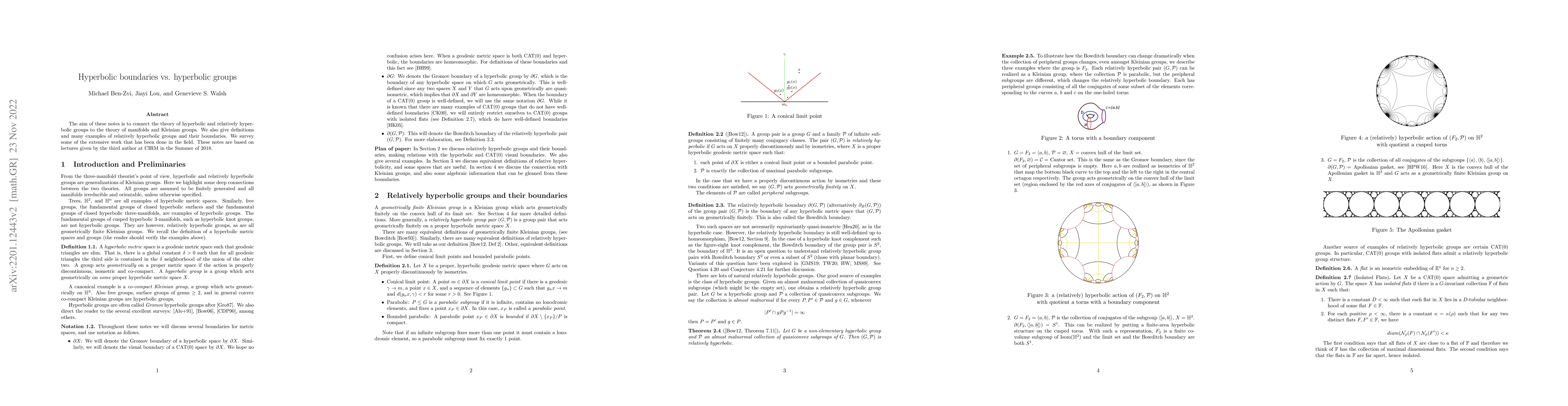 Thumbnail for Hyperbolic boundaries vs. hyperbolic groups