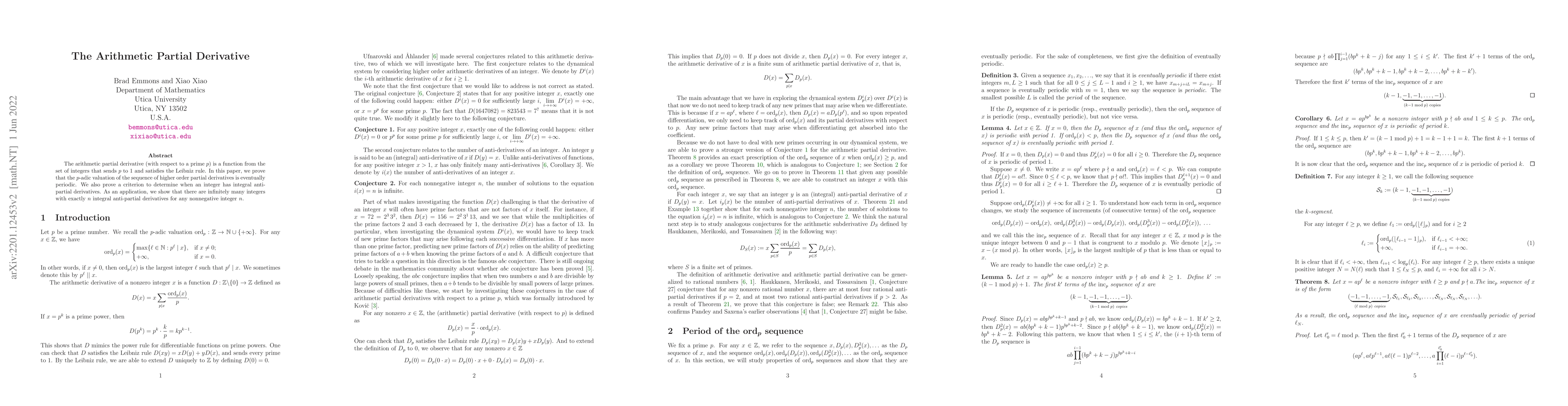 Thumbnail for The Arithmetic Partial Derivative