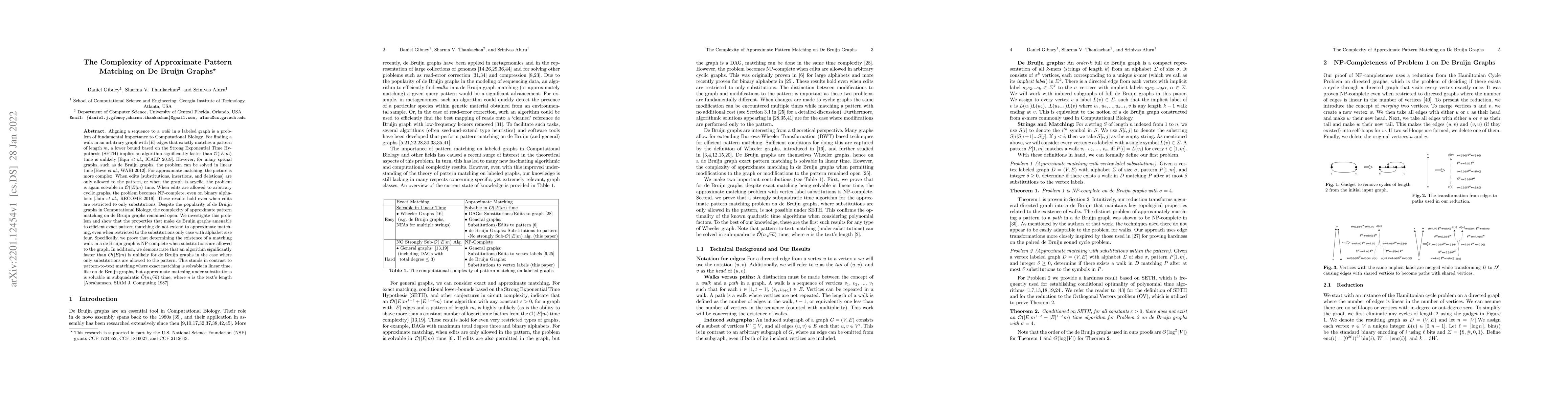 Thumbnail for The Complexity of Approximate Pattern Matching on De Bruijn Graphs