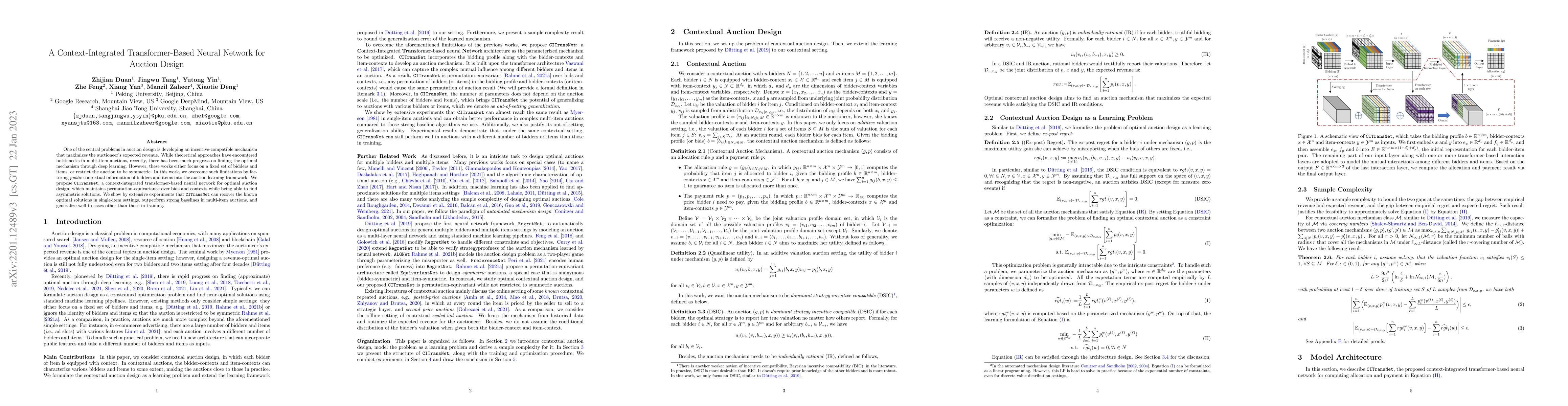 Thumbnail for A Context-Integrated Transformer-Based Neural Network for Auction Design