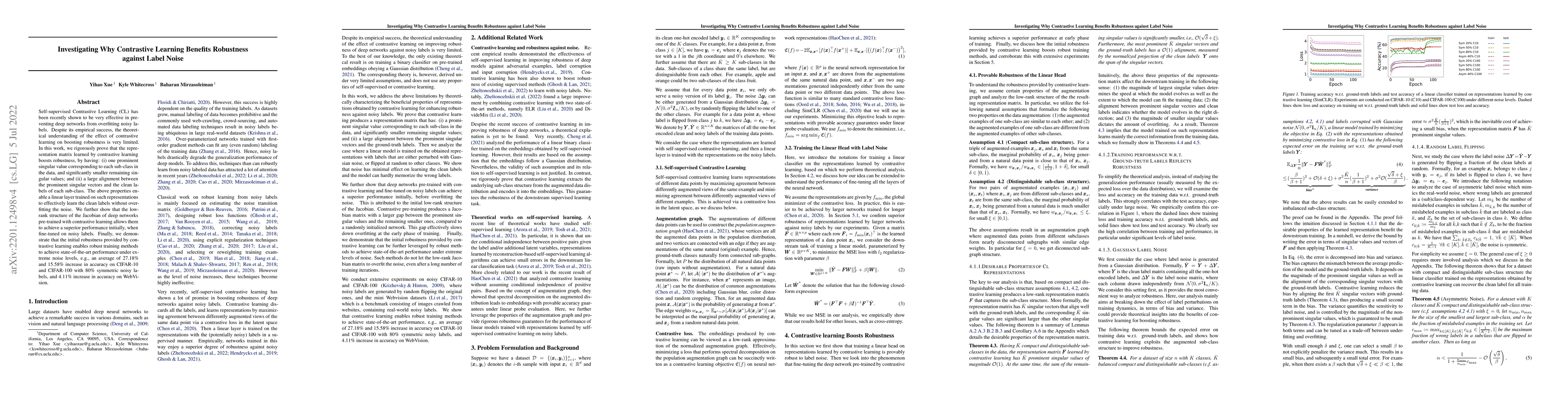 Thumbnail for Investigating Why Contrastive Learning Benefits Robustness Against Label
  Noise