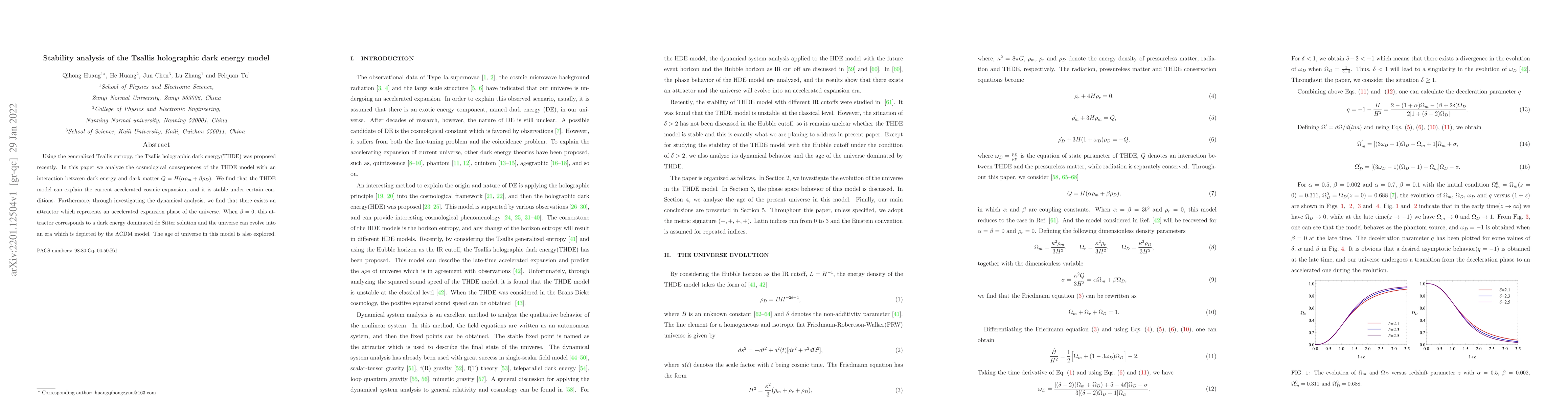 Thumbnail for Stability analysis of the Tsallis holographic dark energy model