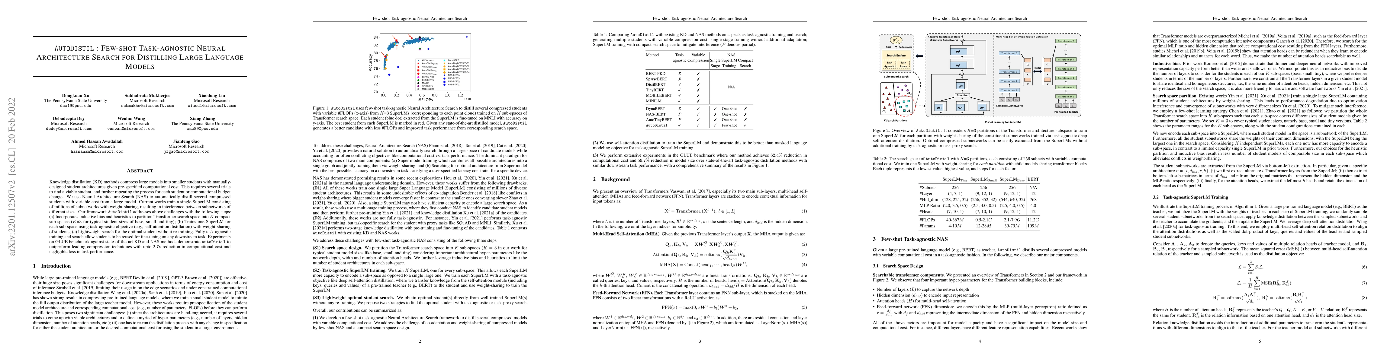 Thumbnail for AutoDistil: Few-shot Task-agnostic Neural Architecture Search for
  Distilling Large Language Models