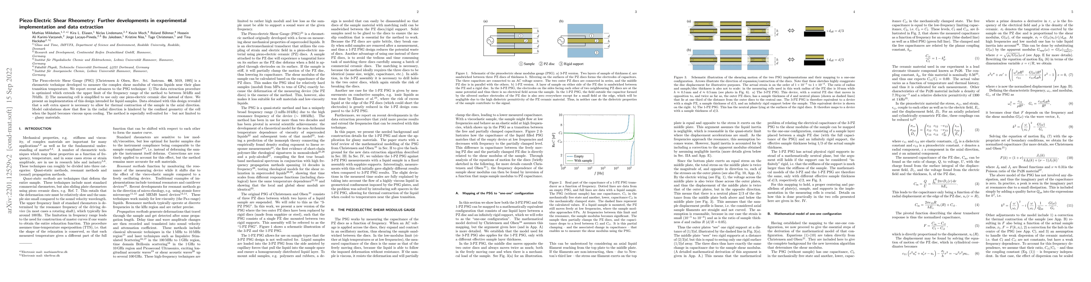 Thumbnail for Piezo-Electric Shear Rheometry: Further developments in experimental
  implementation and data extraction