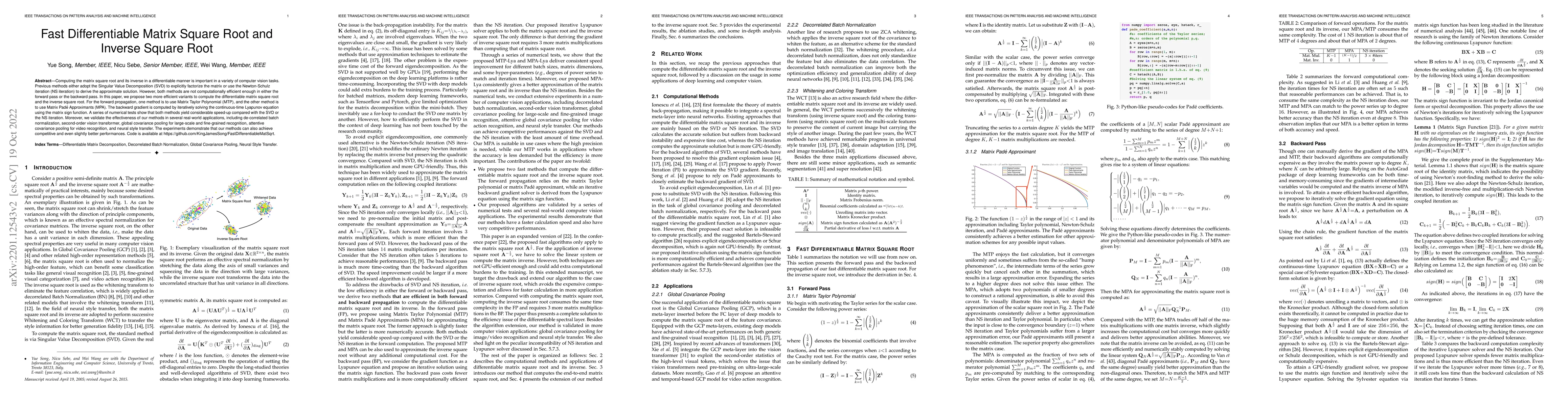 Thumbnail for Fast Differentiable Matrix Square Root and Inverse Square Root