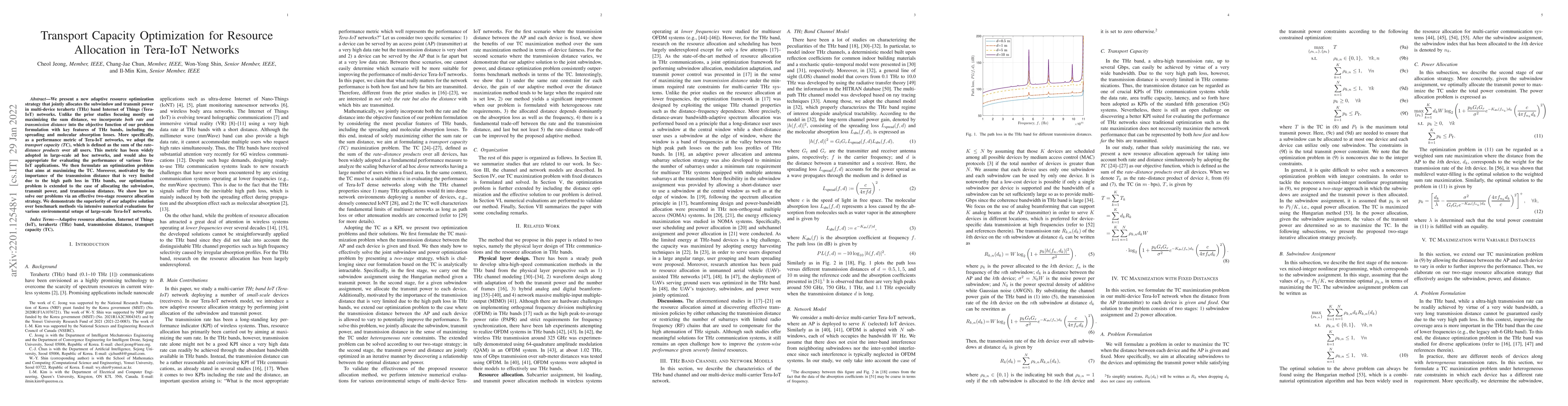 Thumbnail for Transport Capacity Optimization for Resource Allocation in Tera-IoT
  Networks