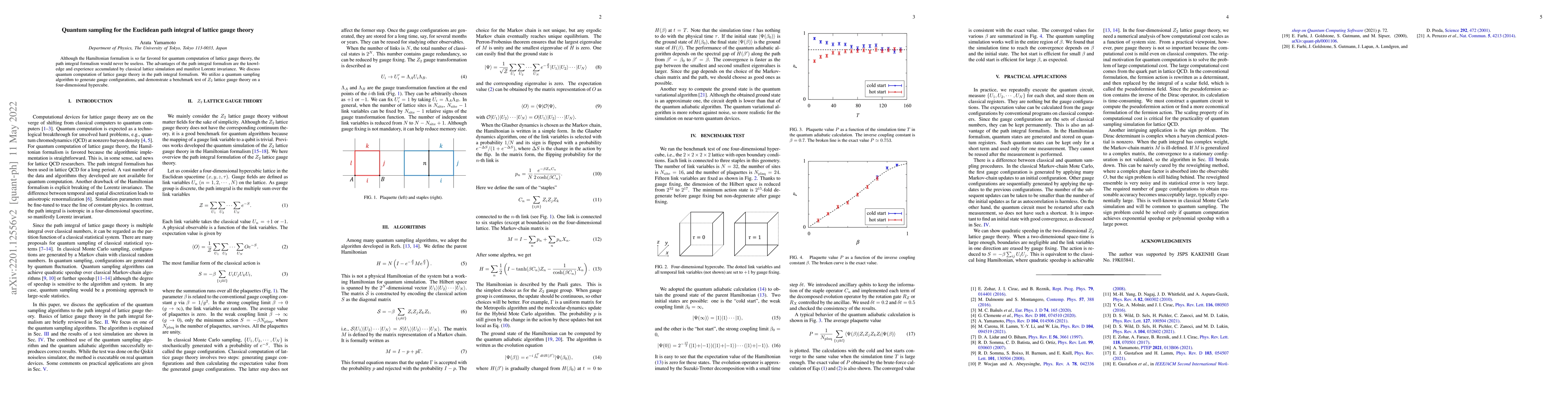 Thumbnail for Quantum sampling for the Euclidean path integral of lattice gauge theory