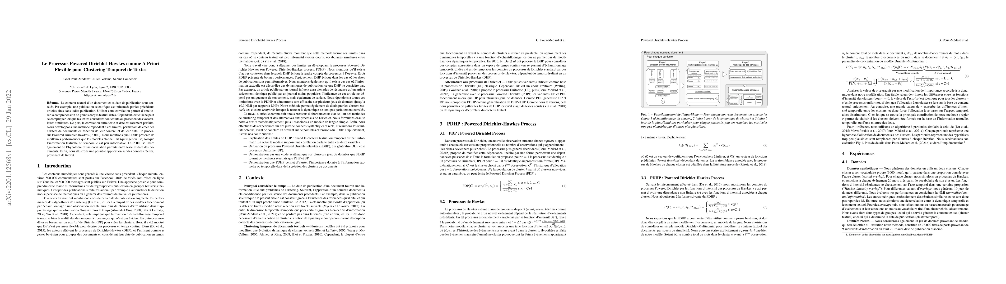 Thumbnail for Le Processus Powered Dirichlet-Hawkes comme A Priori Flexible pour
  Clustering Temporel de Textes