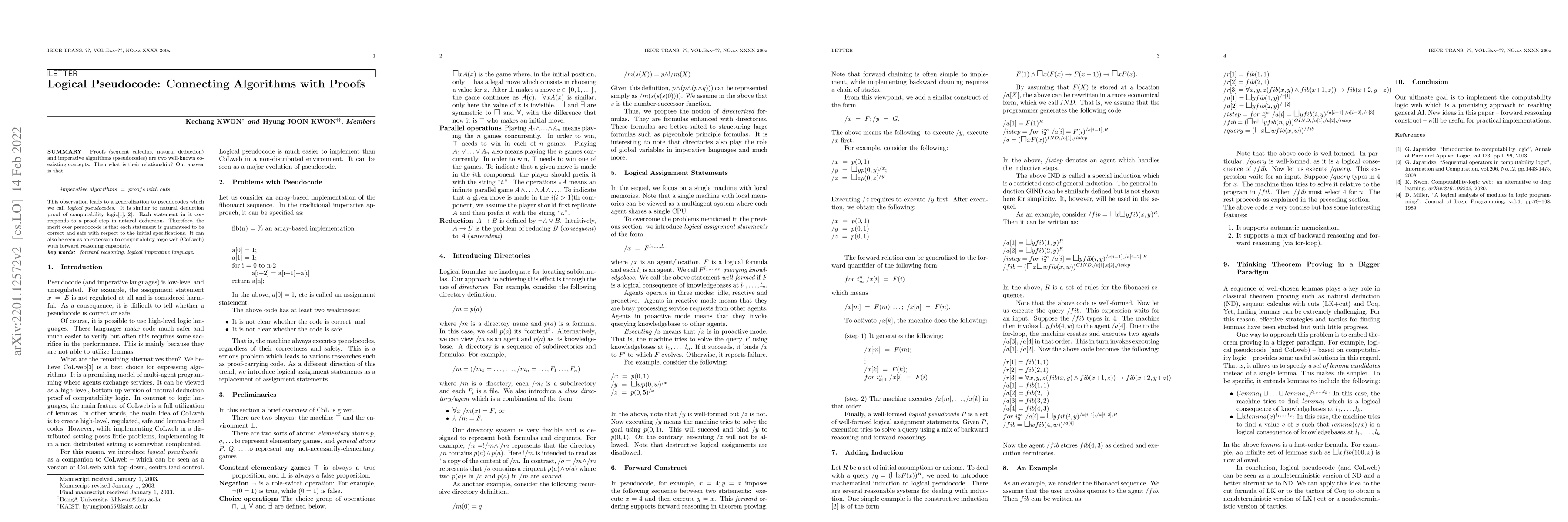 Thumbnail for Logical Pseudocode: Connecting Algorithms with Proofs