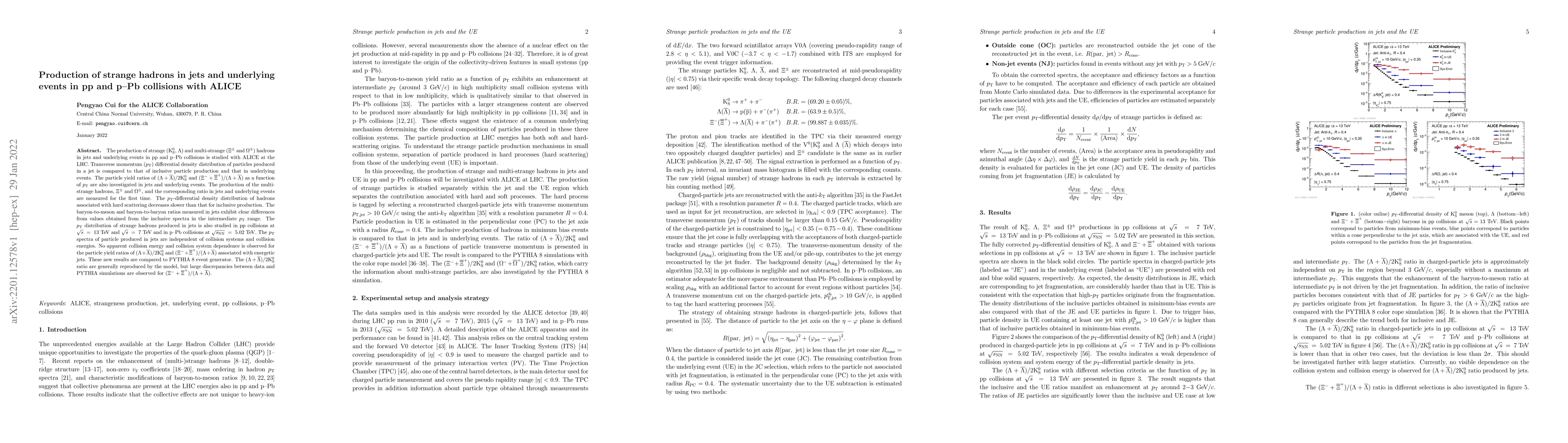 Thumbnail for Production of strange hadrons in jets and underlying events in pp and
  p-Pb collisions with ALICE