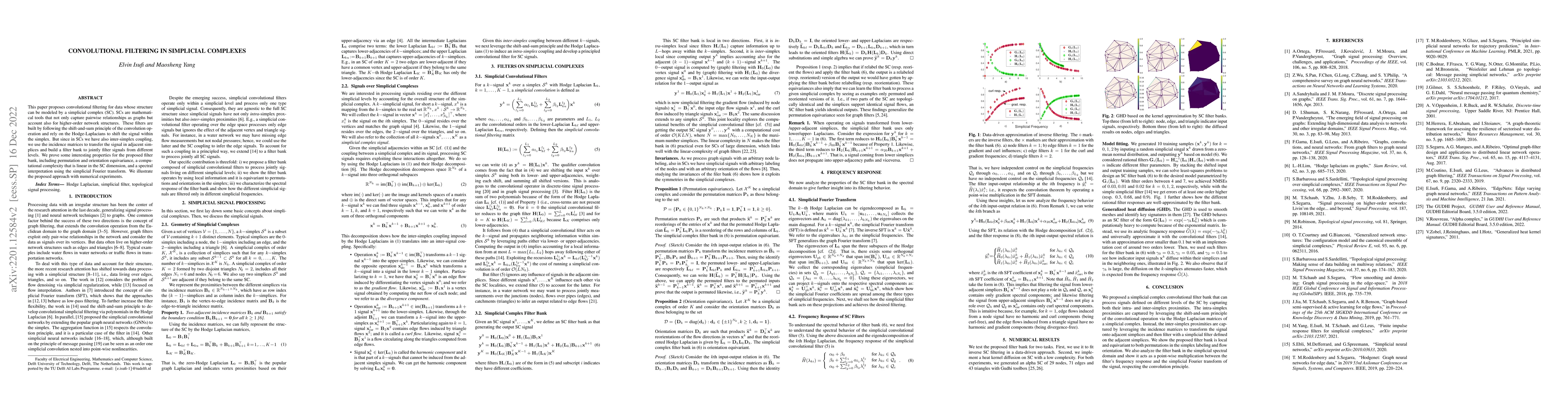 Thumbnail for Convolutional Filtering in Simplicial Complexes
