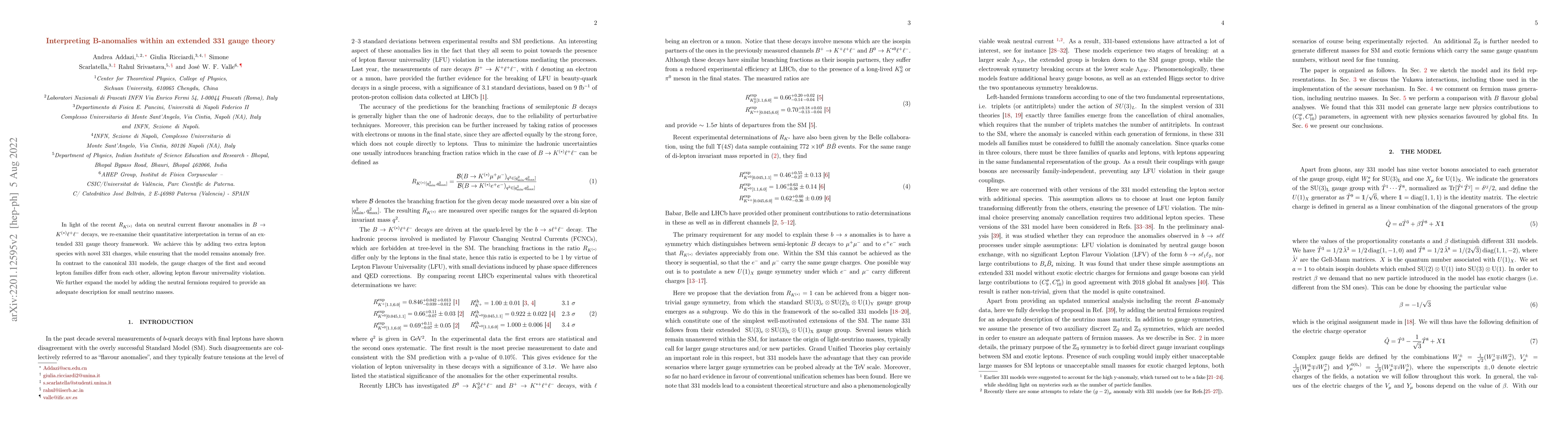 Thumbnail for Interpreting B-anomalies within an extended 331 gauge theory