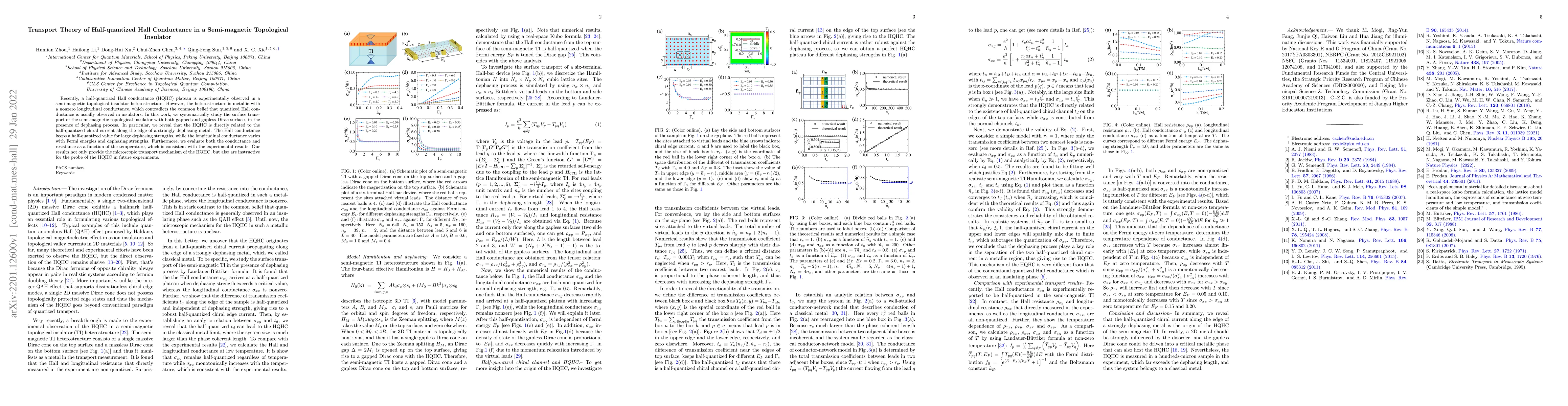 Thumbnail for Transport Theory of Half-quantized Hall Conductance in a Semi-magnetic
  Topological Insulator
