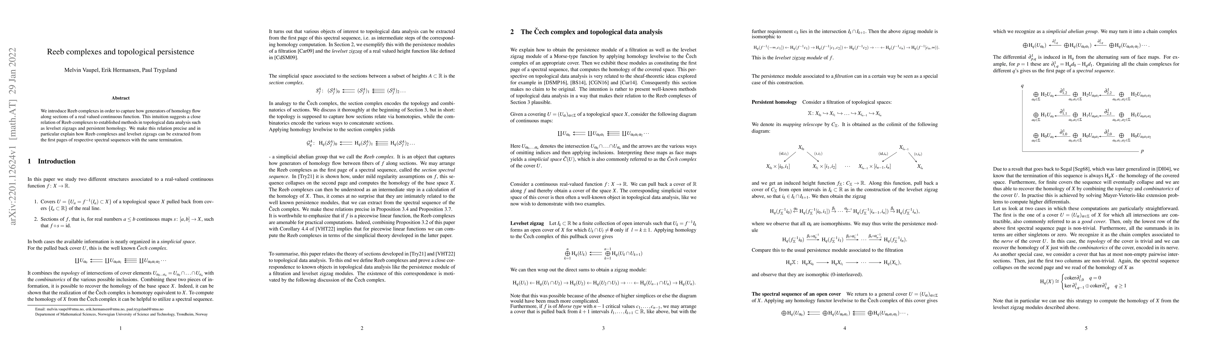 Thumbnail for Reeb complexes and topological persistence