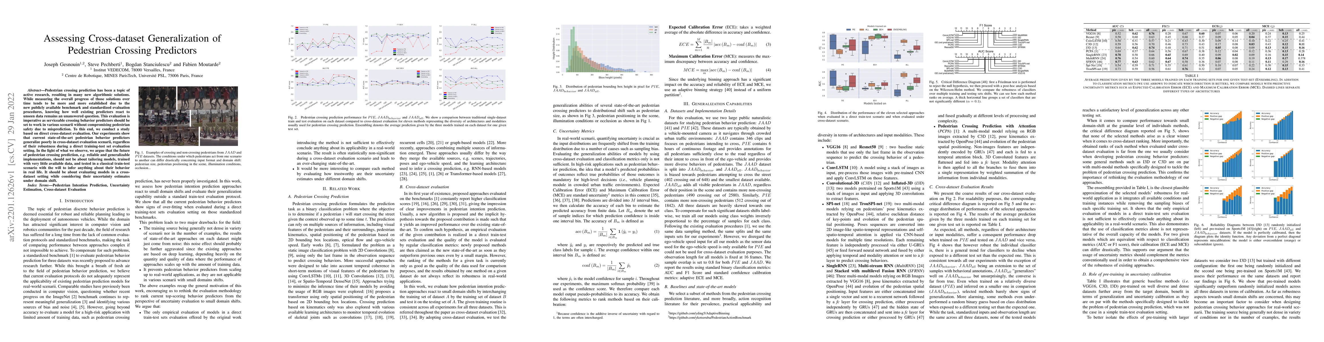 Thumbnail for Assessing Cross-dataset Generalization of Pedestrian Crossing Predictors