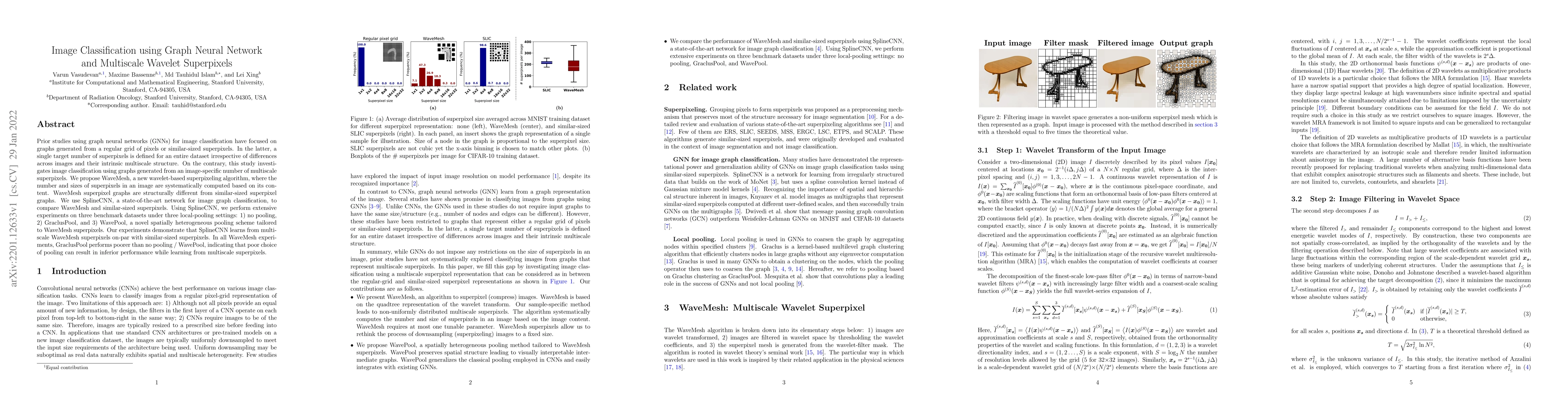 Thumbnail for Image Classification using Graph Neural Network and Multiscale Wavelet
  Superpixels
