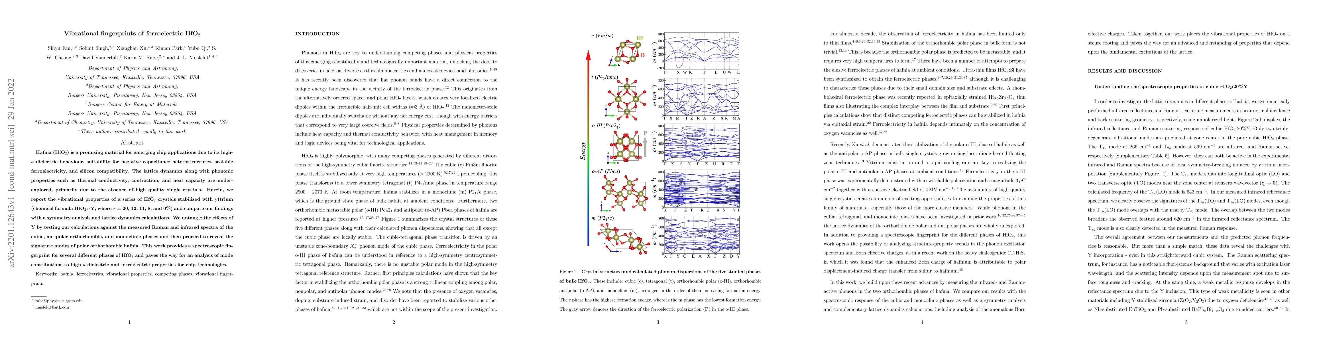 Thumbnail for Vibrational fingerprints of ferroelectric hafnia