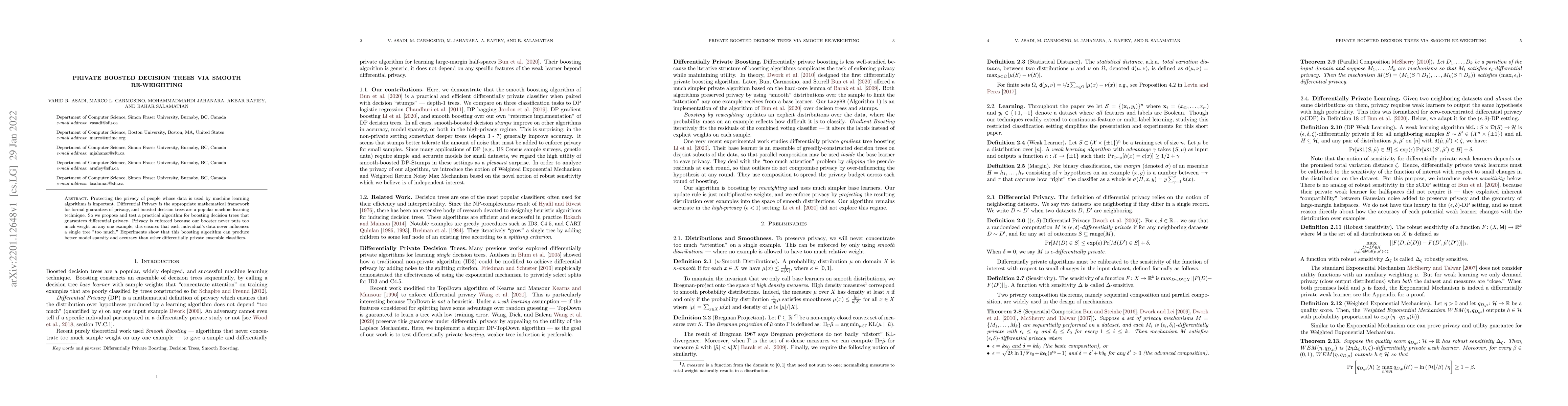 Thumbnail for Private Boosted Decision Trees via Smooth Re-Weighting