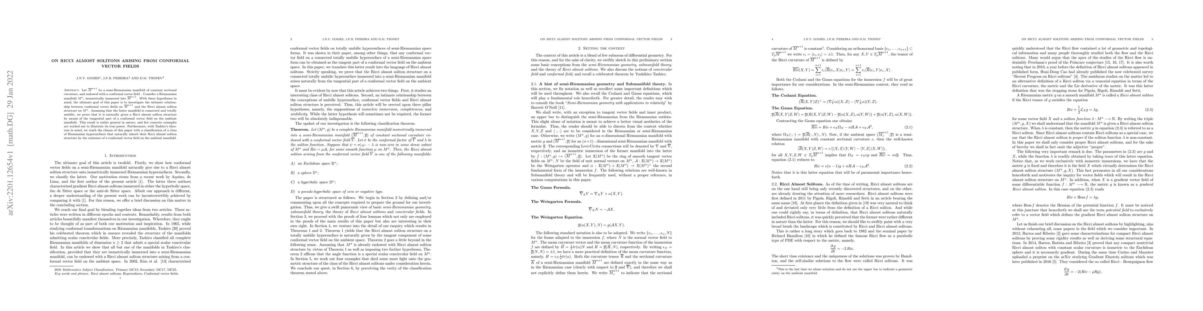 Thumbnail for On Ricci almost solitons arising from conformal vector fields