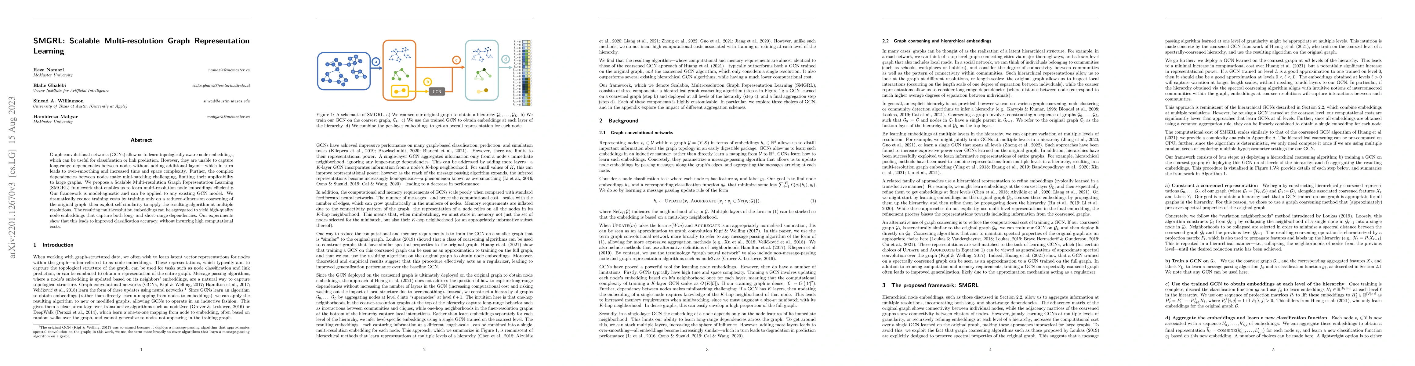Thumbnail for SMGRL: Scalable Multi-resolution Graph Representation Learning