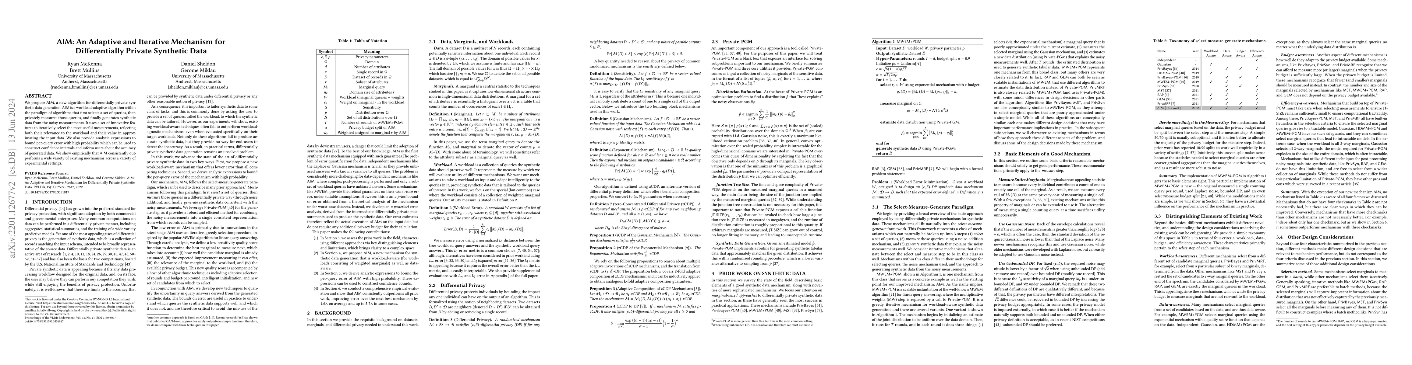 Thumbnail for AIM: An Adaptive and Iterative Mechanism for Differentially Private
  Synthetic Data