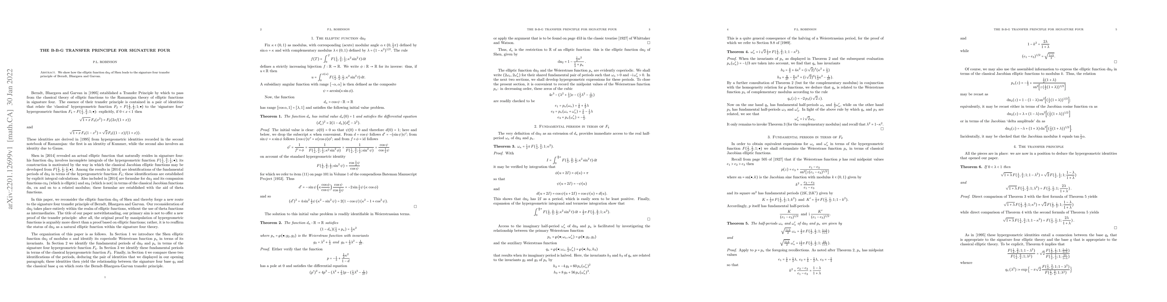 Thumbnail for The B-B-G Transfer Principle for signature four