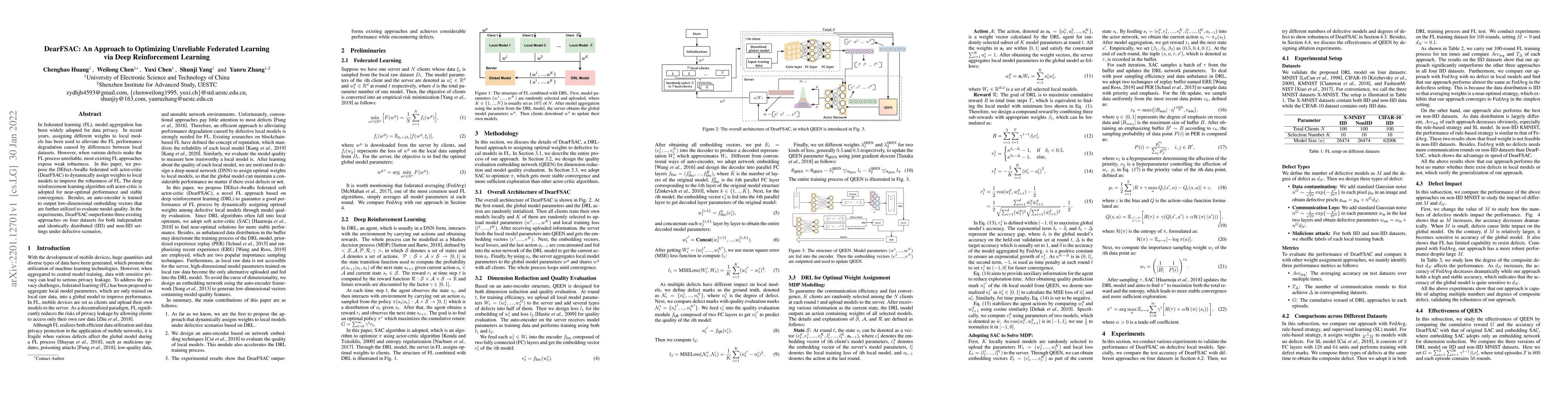 Thumbnail for DearFSAC: An Approach to Optimizing Unreliable Federated Learning via
  Deep Reinforcement Learning