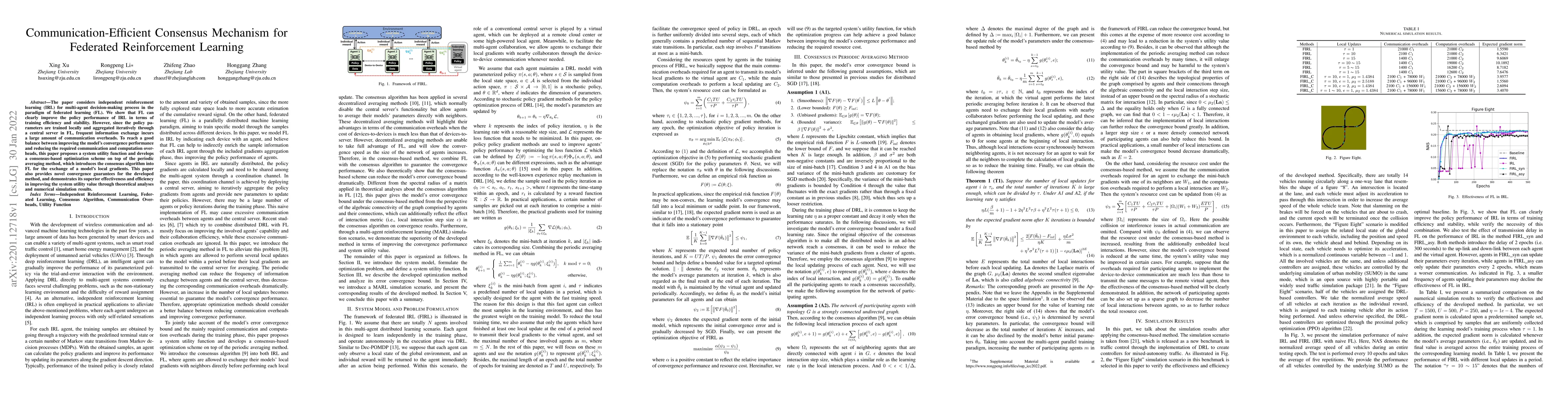 Thumbnail for Communication-Efficient Consensus Mechanism for Federated Reinforcement
  Learning