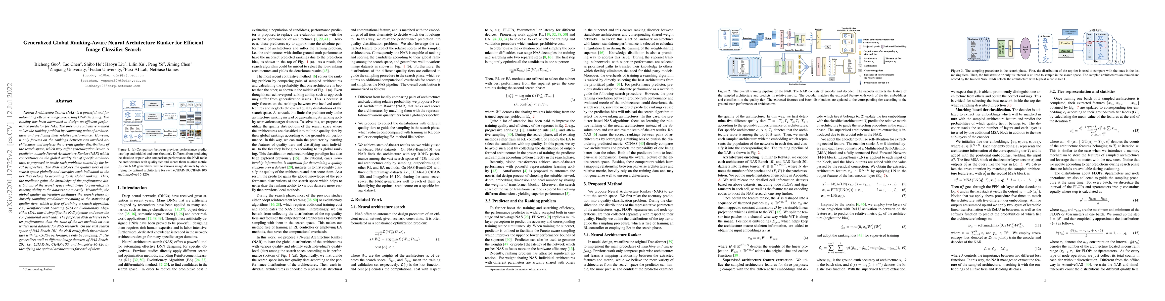 Thumbnail for Generalized Global Ranking-Aware Neural Architecture Ranker for
  Efficient Image Classifier Search
