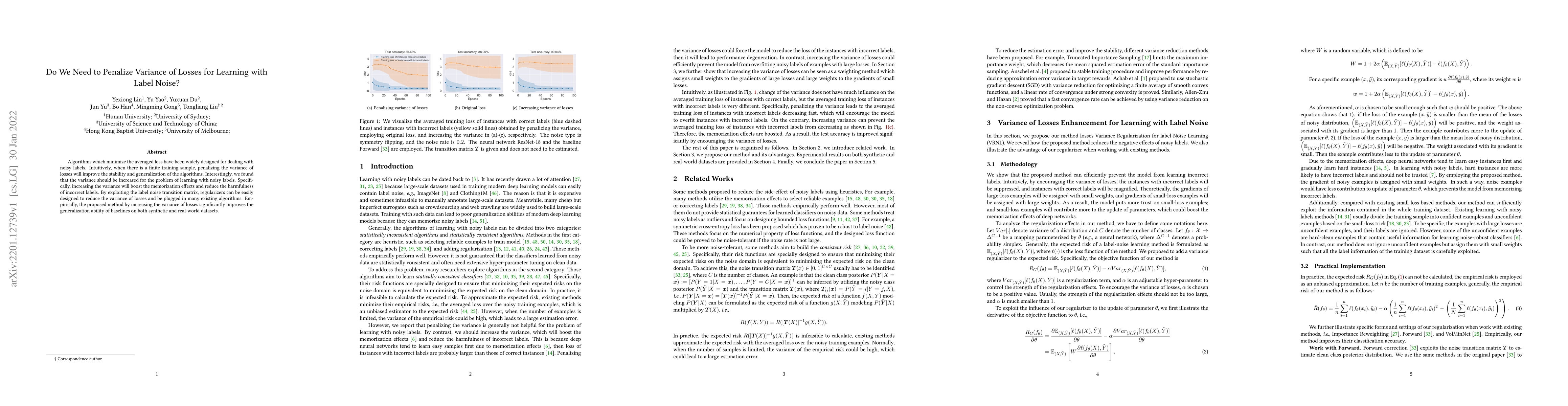 Thumbnail for Do We Need to Penalize Variance of Losses for Learning with Label Noise?