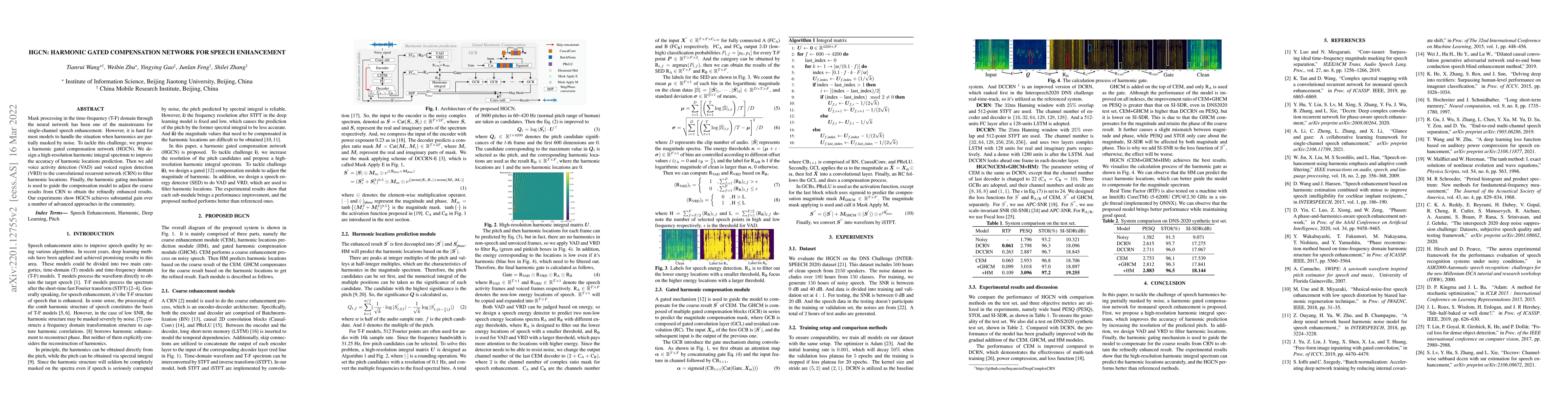 Thumbnail for HGCN: Harmonic gated compensation network for speech enhancement