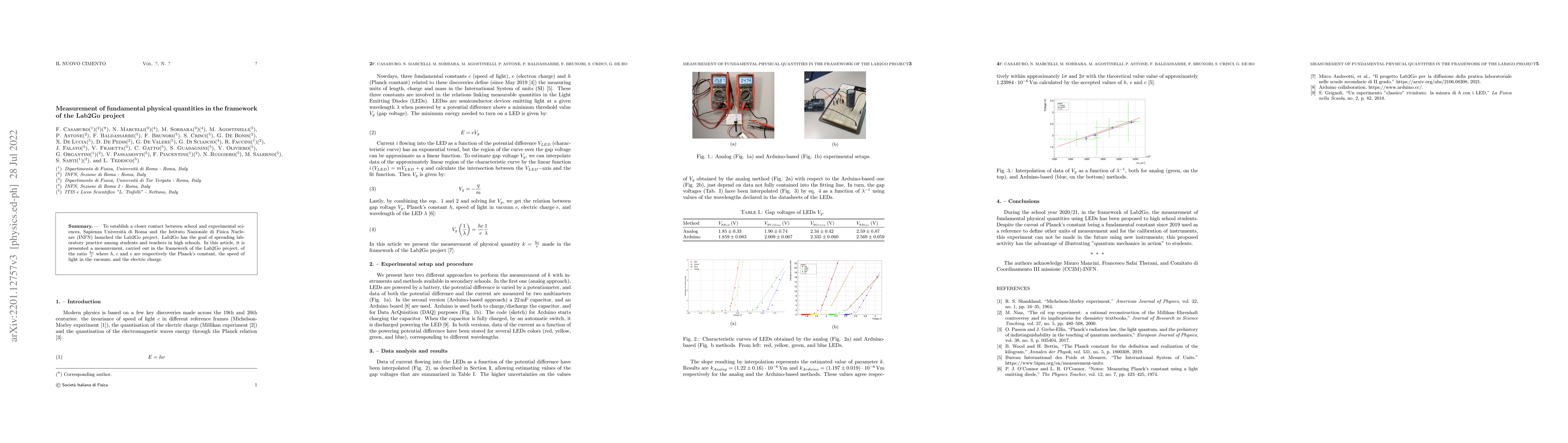 Thumbnail for Measurement of fundamental physical quantities in the framework of the
  Lab2Go project