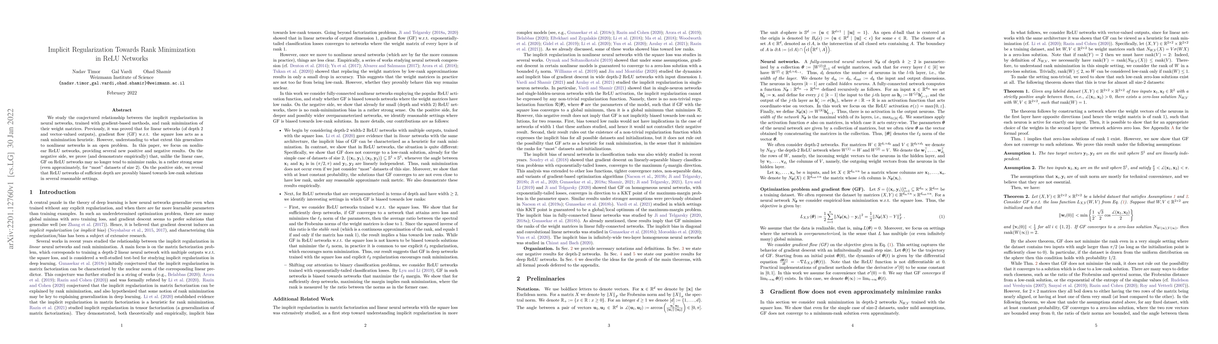 Thumbnail for Implicit Regularization Towards Rank Minimization in ReLU Networks