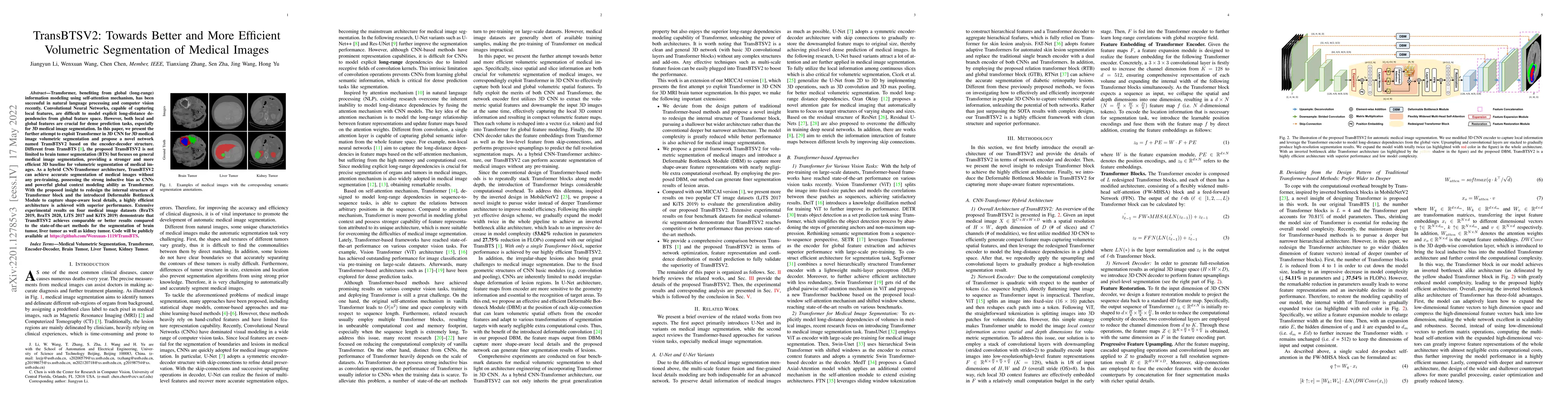 Thumbnail for TransBTSV2: Towards Better and More Efficient Volumetric Segmentation of
  Medical Images