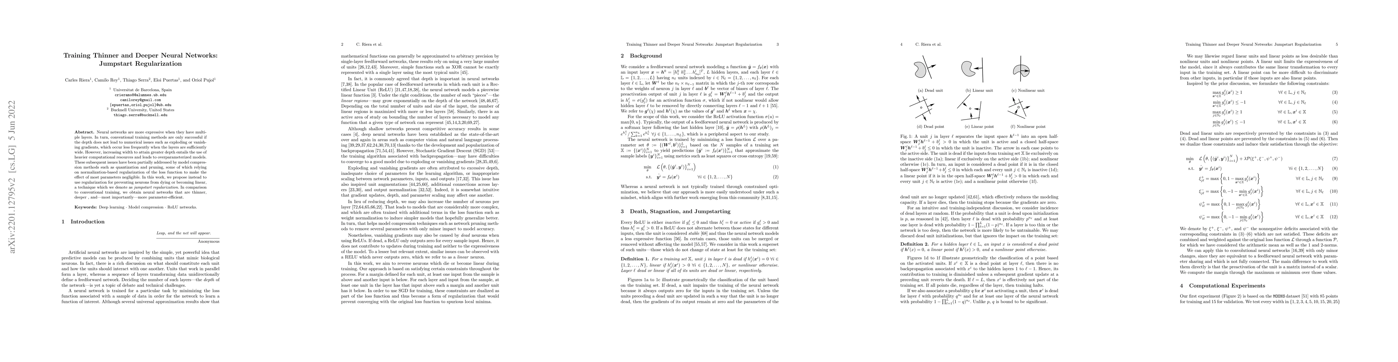 Thumbnail for Training Thinner and Deeper Neural Networks: Jumpstart Regularization