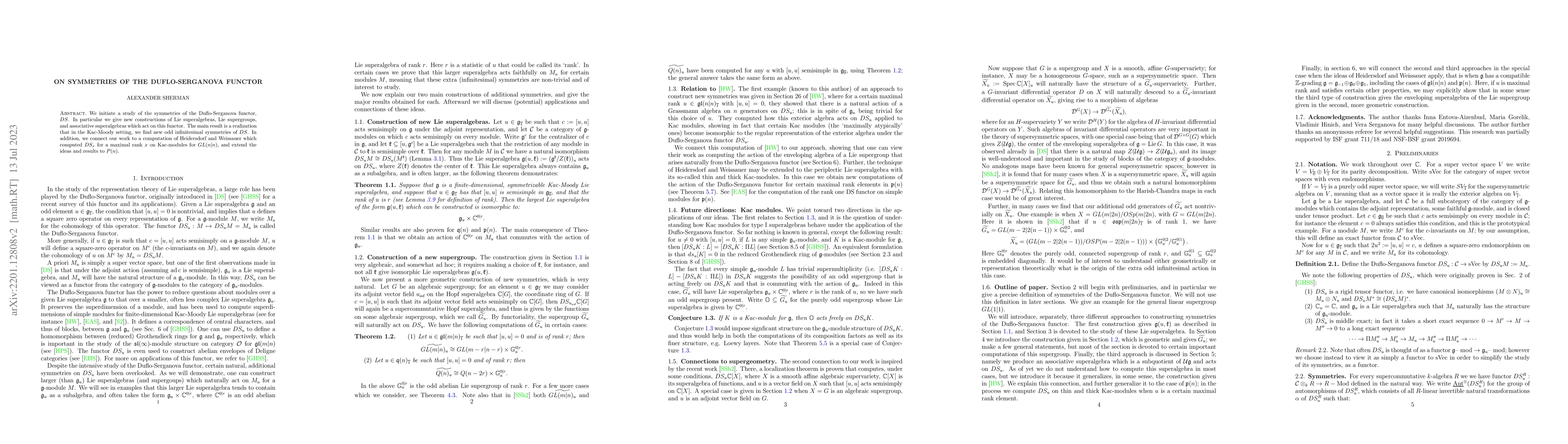 Thumbnail for On symmetries of the Duflo-Serganova functor