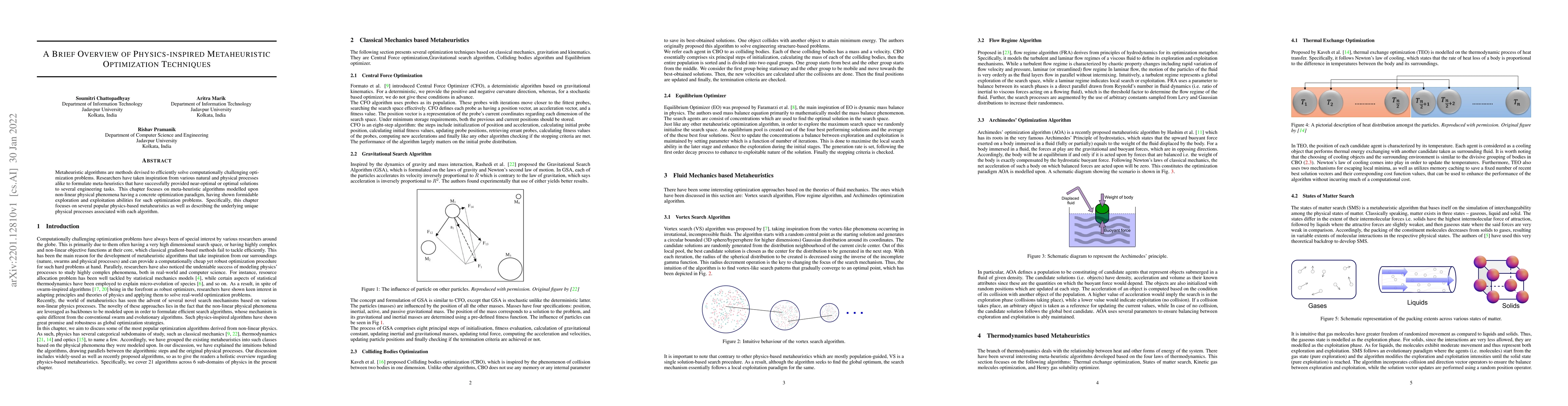 Thumbnail for A Brief Overview of Physics-inspired Metaheuristic Optimization
  Techniques