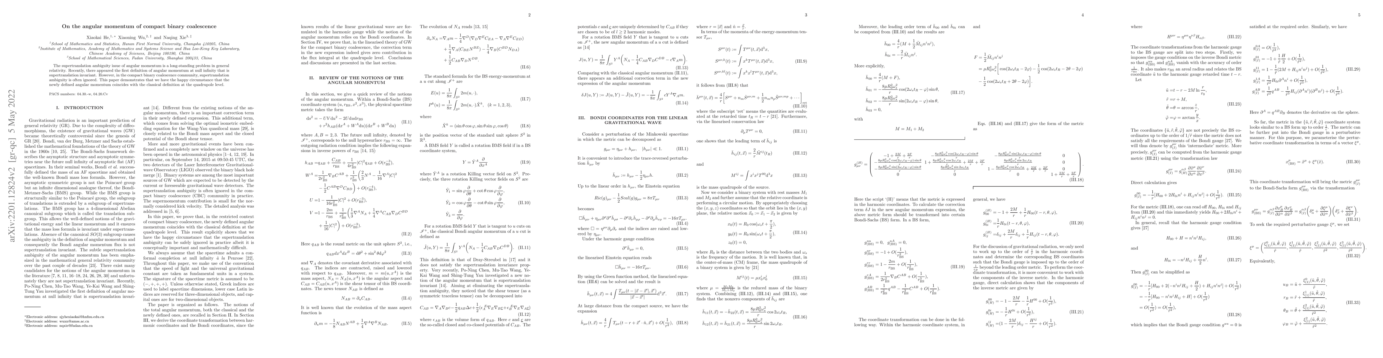 Thumbnail for On the angular momentum of compact binary coalescence