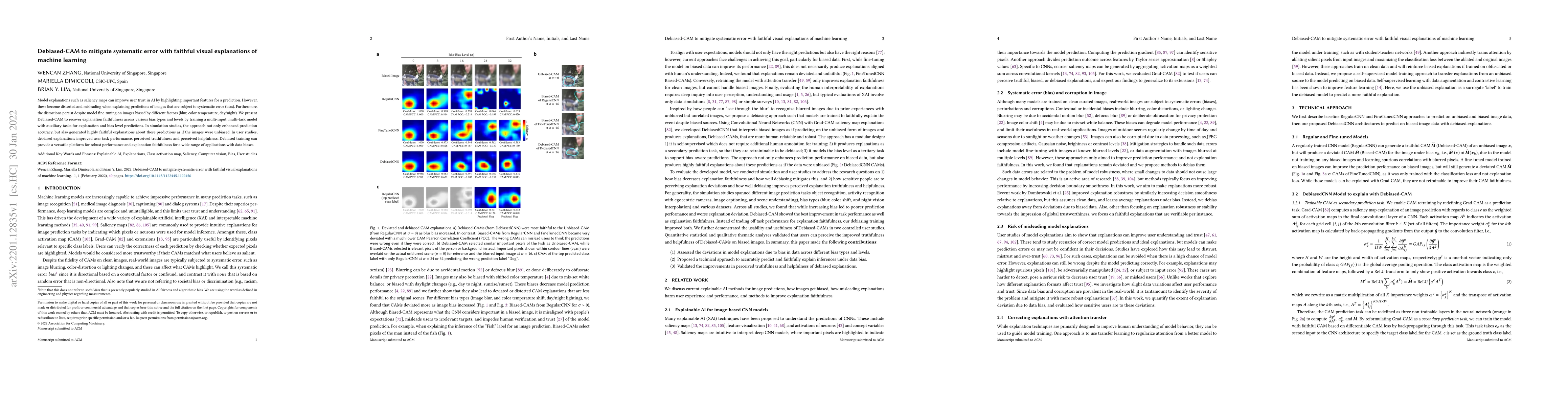 Thumbnail for Debiased-CAM to mitigate systematic error with faithful visual
  explanations of machine learning
